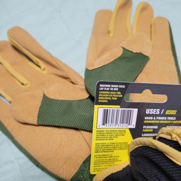 FIRM GRIP 2 Pack Large Utility Work Gloves Green Black  NEW - Picture 2 of 6